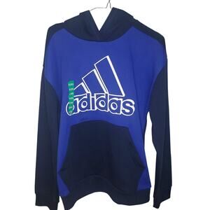 NEW Adidas Boys Youth Pull-Over Hoodie Kangaroo Pocket XL 18/20 Royal Blue FLAW